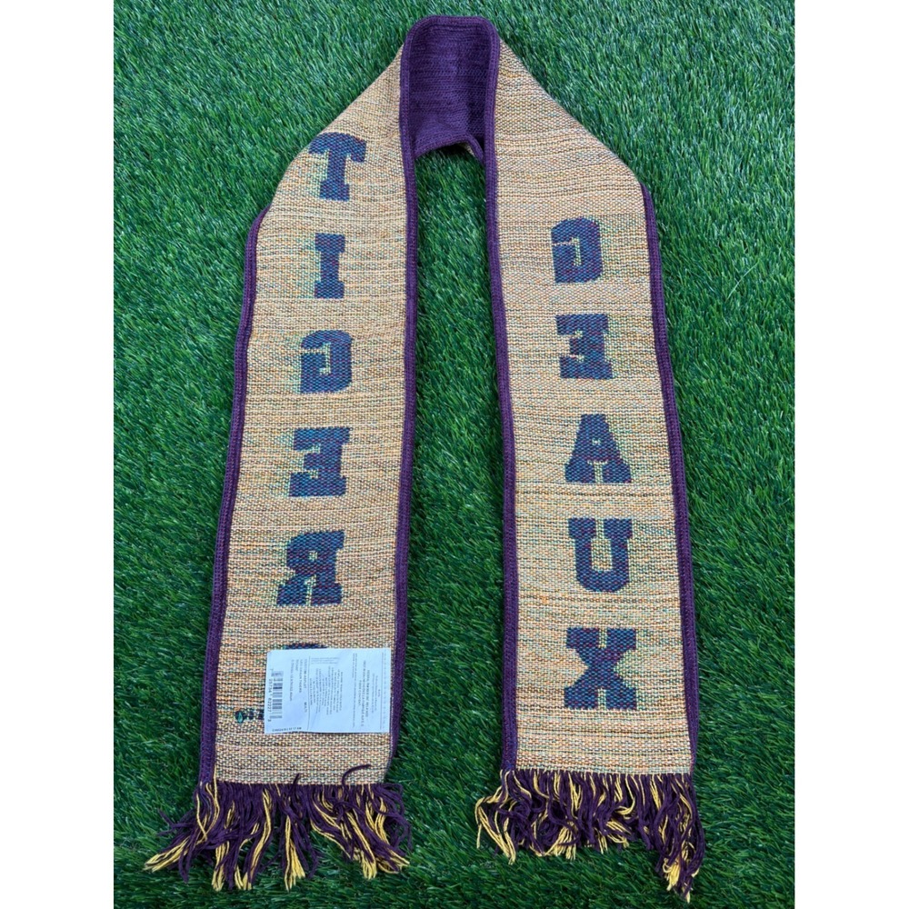 LSU Scarf Geaux Tigers 5 Foot Long Custom Made In USA - Picture 3 of 5